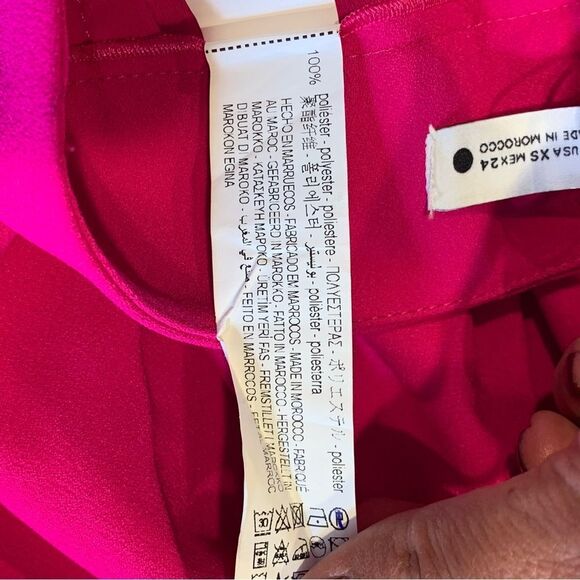 Zara Pink High Rise Wide Leg Trouser Pants Size XS Inseam 34” - Picture 8 of 10